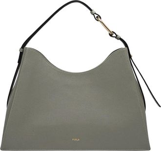 Furla Nuvola L Schoudertas - Dames - Handtassen - Groen - ONE Size - Leer - Tassen