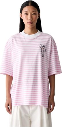 Iceberg Tops, Dames, Roze, L, Katoen, Gestreept T-shirt