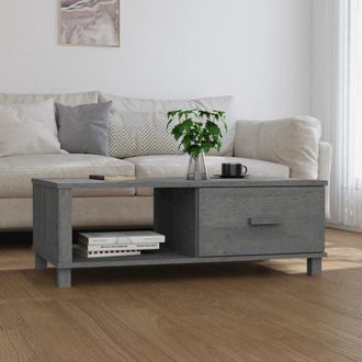 vidaXL Coffee Table Dark Grey Solid pinewood, MDF 39.4 x 21.7 x 13.8 in