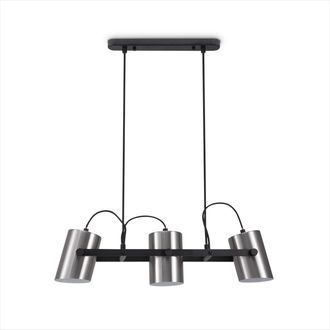 Paco Home Paco Home - L&aacute;mpara De Suspensi&oacute;n Sal&oacute;n Comedor Colgante Mesa Comedor Industrial Negro 3, L&aacute;mpara Colgante 3-flame