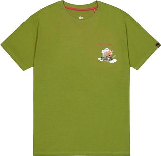 Alpha Industries T-Shirt ALPHA INDUSTRIES Flying Buzz SL T-Shirt, Herren, Gr. XXL, gr&uuml;n (moss gr&uuml;n), Obermaterial: 100% Baumwolle, Shirts T-Shirt