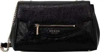 Guess Antonia Crossbody Tas - Dames - Tassen - Zwart - Maat: ONE Size Leer