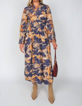 Cleobella Nina Ankle Dress In Blue