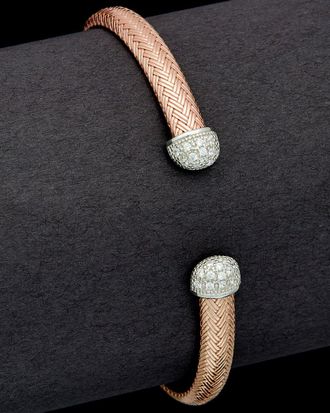 Meshmerise 18K Over Silver 0.30 Ct. Tw. Diamond Bangle