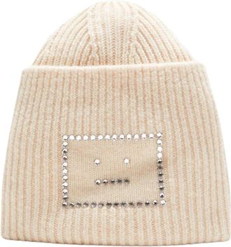 Acne Studios Havermout Melange Gebreide Muts - Heren - Hoeden - Beige - ONE Size - Accessoires
