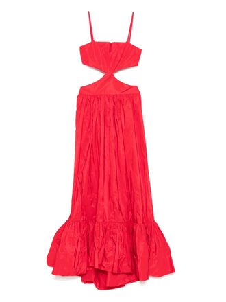 Saiid Kobeisy taffeta midi dress - Red