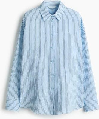 H&M Oversized Shirt in Blue/striped at Nordstrom, Size X-Small