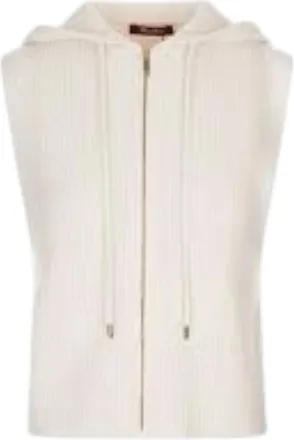 Max Mara Hooded Vest - female - Max Mara - Waistcoats - White - XS - Jackets