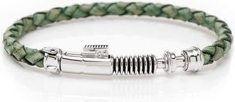 Cufflinks Inc. Mens Luke Skywalker Lightsaber Braided Leather Bracelet in Green at Nordstrom