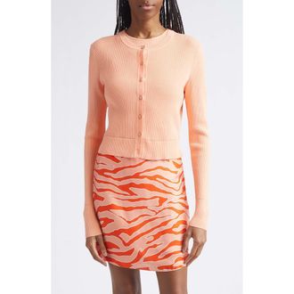Toccin Zoe Crop Fitted Cardigan in Sherbert at Nordstrom, Size X-Small