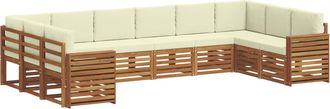 vidaXL Conjunto De Sof&aacute;s De Exterior 10 Uds. Natural Y Crema Vidaxl