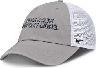 Nike Penn State On-Field Club Gameday Nike Mens College Trucker Adjustable Hat in Grey | NC3308KSPSN-YLP