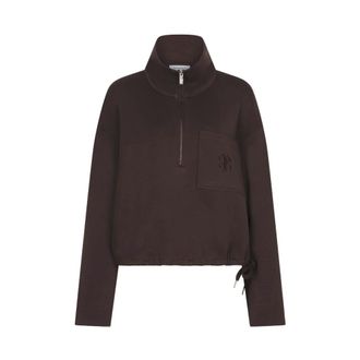 Dante6 Republic Zip Sweater - Dames - Sweatshirts & Hoodies - Bruin - Maat: XL Viscose