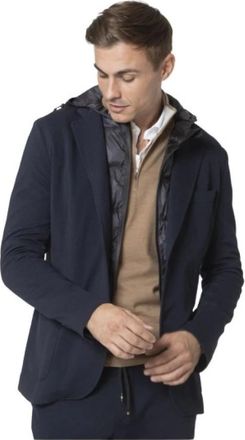 Mason's Marineblauwe Travel Jacket met Afneembare Capuchon - Heren - Blazers - Blauw - 3XL - Jassen