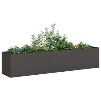 Berkfield Home Planter Black 200x40x40 cm Cold-rolled Steel | Size: 200 x 40 x 40 cm