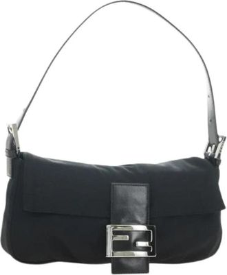 Fendi Pre-owned Vintage Schoudertas - Dames - Vintage Schoudertas - Zwart - ONE Size - Katoen - Vintage