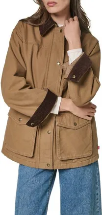 Levi's Corduroy Collar Military Jacket in Brown at Nordstrom, Size X-Large