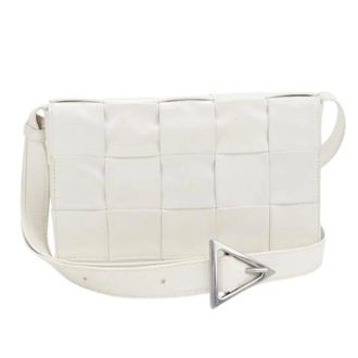 Bottega Veneta Pre-owned Vintage Schoudertas - Dames - Pre-owned - Wit - Maat: ONE Size Leer