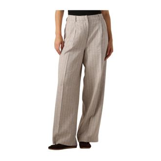 Selected Dames, Broeken, Beige, Maat: XL Linnen