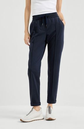 Brunello Cucinelli Track trousers with monili in Blue at Nordstrom, Size 4X-Large Eu
