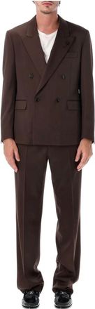 Lardini Kostuumjas Dubbelzijdig Broek Bodem 23cm - Heren - Business pakken - Bruin - M - Wol - Kostuums