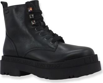 Liu Jo Lace-up Boots - Dames - Veterlaarzen - Zwart - 40 EU - Leer - Schoenen