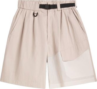 Yohji Yamamoto Lightweight Cotton-Blend Ring Detail Shorts