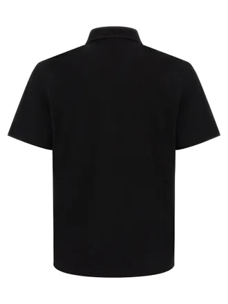 Versace Medusa Logo Embroidered Cotton Piqu&eacute; Polo Shirt - Black