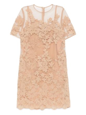 Ermanno Scervino floral lace mini dress - women - Polyester - 42 - Neutrals