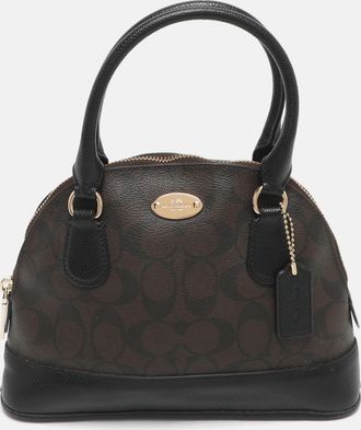 Coach Cora Dome Brown Signature Coated Canvas And Leather Satchel