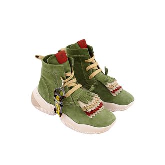 Hogan Fringe-Trimmed Lace-Up Boots