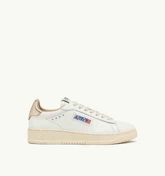 Autry SNEAKERS DALLAS LOW IN PELLE BIANCA E ORO