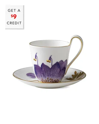 ROYAL COPENHAGEN 8.5Oz Flora Pansy Cup & Saucerwith $9 Credit