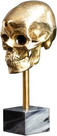 Global Interiors Design Skulptur Skull mit Marmorsockel