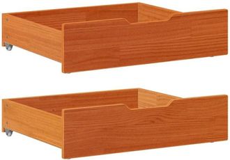 vidaXL Under-Bed Drawers 2 pcs Wax Brown 75x55x17 cm Solid Wood Pine vidaXL