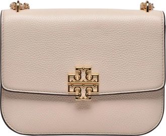 Tory Burch Britten Adjustable - Dames - Schoudertassen - Beige - ONE Size - Leer - Tassen