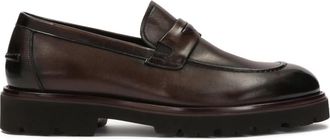 Kazar Instap halfschoenen op een dikke zool - Heren - Loafers - Bruin - 43 EU - Leer - Schoenen