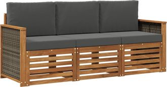 vidaXL Juegos De Sof&aacute;s 3 Uds. Madera De Acacia S&oacute;lida Vidaxl