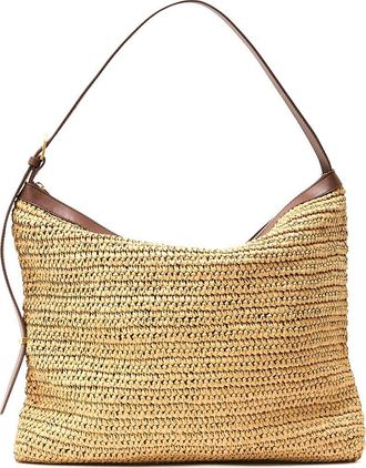 Reiss Vigo Raffia Shoulder Bag in Natural at Nordstrom