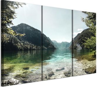 OEM Cuadro Sobre Lienzo Italiano De 90 X 60 Cm, Tr&iacute;ptico - Estilo Cl&aacute;sico - Naturaleza Cuadro Sobre Lienzo Italiano De 120 X 80 Cm, Tr&iacute;ptico - Estilo Cl&aacute;s