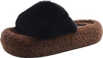 Generic Black Womens Letter Thick Sole Home Slippers Height Enhancing for Fashion and Function in Fall and Winter Ideal for Walking and Standing with Supporti