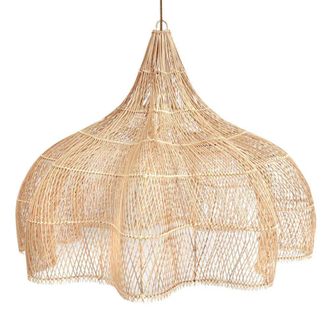 Bazar Bizar L&aacute;mpara colgante de rat&aacute;n en marr&oacute;n 150x150x103 cm