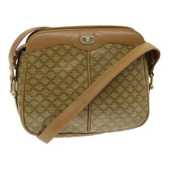 Celine Pre-owned Cross Body Bags, female, Beige, Size: ONE SIZE Pre-owned Macadam Canvas Shoulder Bag