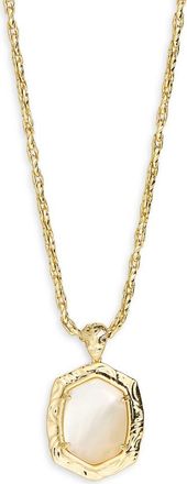 Kendra Scott Daphne Frame Stone Pendant Necklace in Gold Natural Mother Of Pearl at Nordstrom