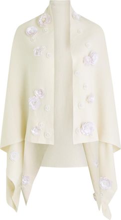 Bernadette Bernadette Shirene Embroidered Cashmere-blend Shawl - Ivory - S (UK8-10 / S)