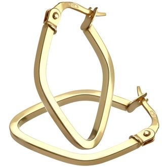 Diamant L'éternel Womens 9ct Yellow Gold Kite Square Tube Hoop Earrings - One Size