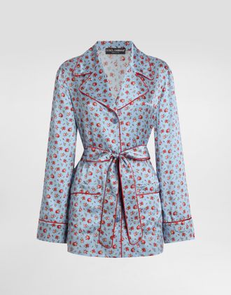 Dolce & Gabbana Small Rose-print Silk Vanity Shirt - Woman Shirts And Tops Multicolor 38
