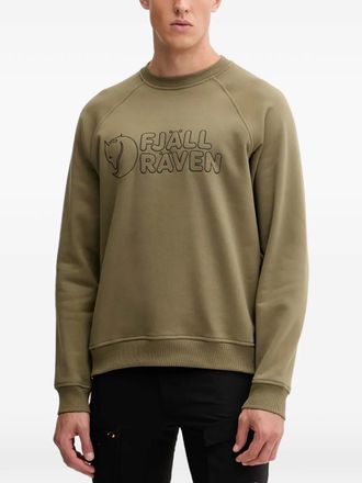 Fjällräven Sweater met logo en ronde hals - Groen