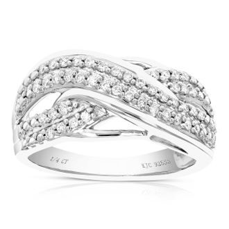Vir Jewels 1/4 cttw Lab Grown Diamond Ring in Sterling Silver For Women