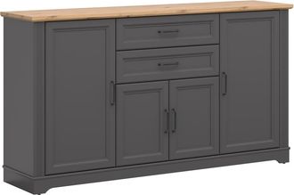 Petits Meubles Aparador 4 puertas 2 cajones estratificado Gris